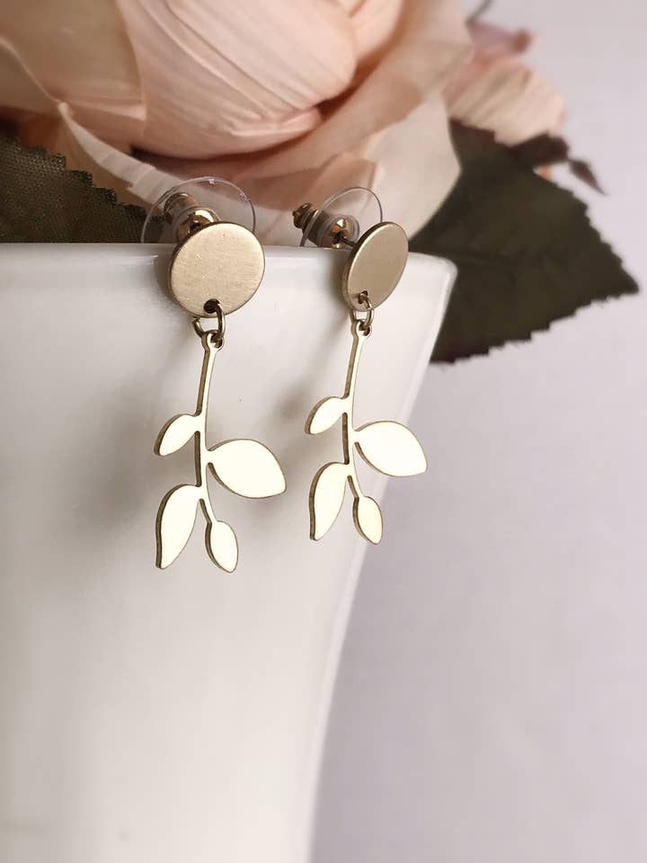 vine earrings for wholesale by Pearl and Ivy Studio