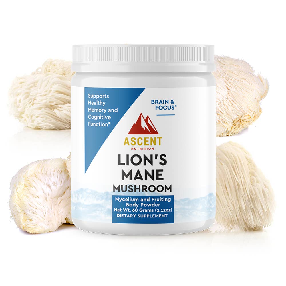 Ascent Nutrition - Wholesale Oral Supplement/Vitamin - Organic Lion's Mane Mushroom Powder, 60 Grams