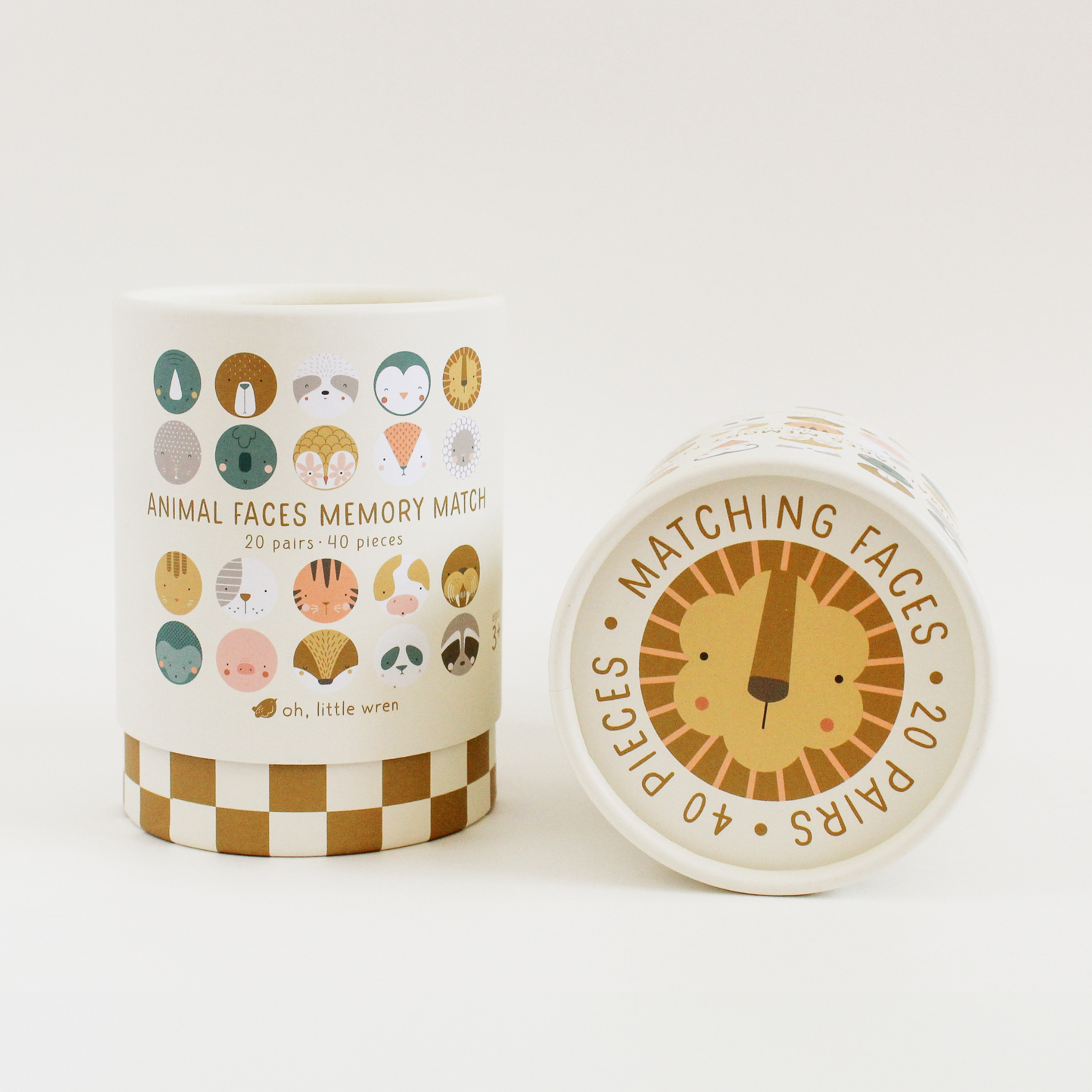 oh, little wren - Wholesale Brain Game - Kids - Animal Faces Memory Match | Preschool Matching Game1