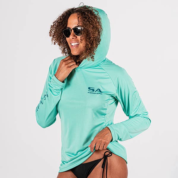 Soul of Adventure - Wholesale Hoodie - Women's - Women's Hooded Performance Long Sleeve Shirt | Mint | SA Logo