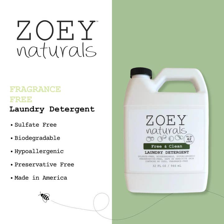 Zoey Naturals - Wholesale Liquid Laundry Detergent - Zoey Naturals Free & Clean Laundry Detergent 6