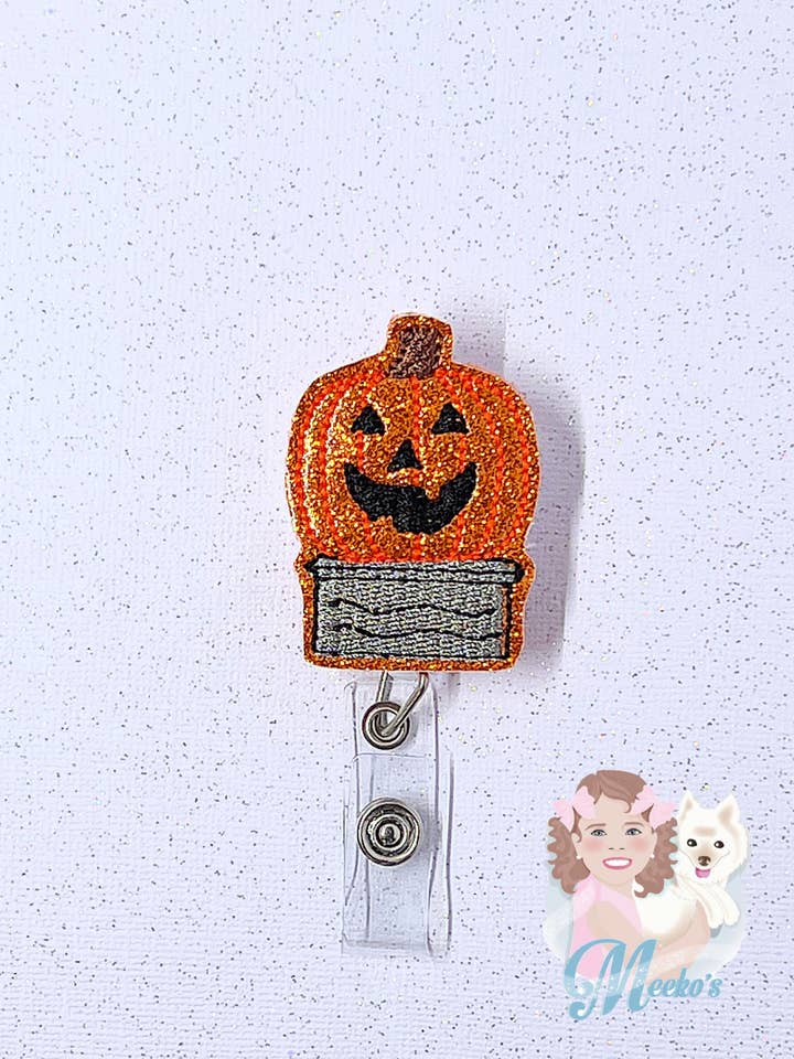 Carretel de crachá de identificação de enfermeira e professor de abóbora Halloweentown por atacado de Meeko’s Must Haves