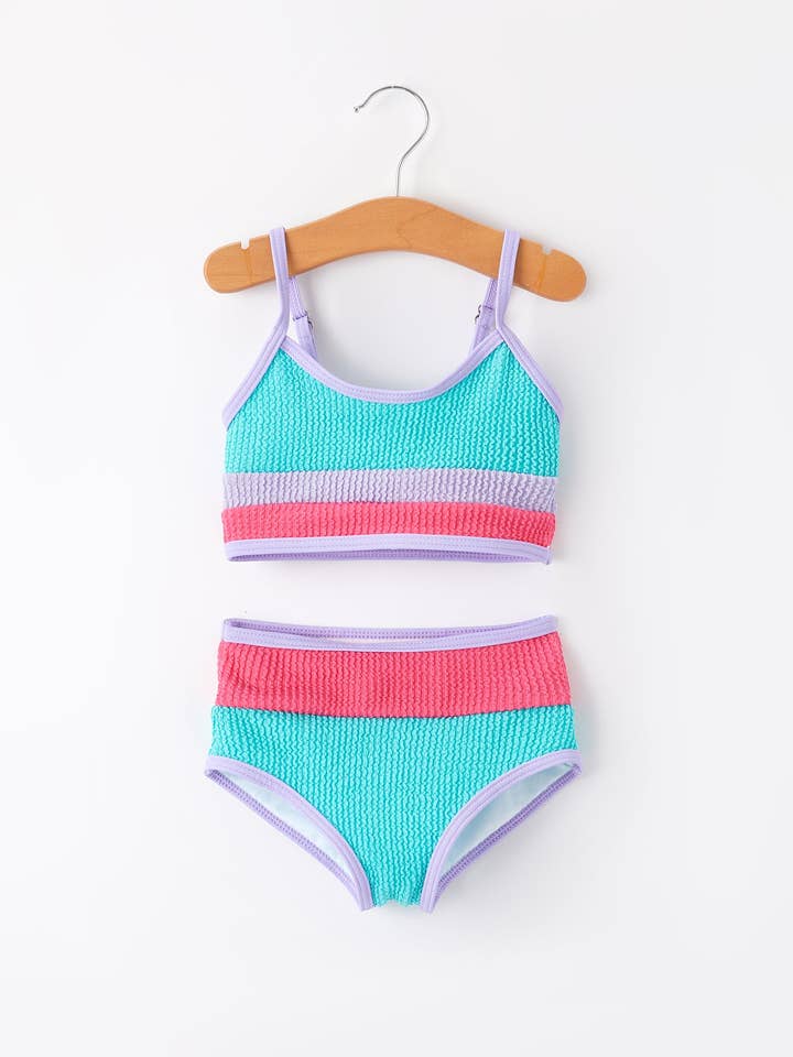Mommy me "Blue and Red Stripes" Kid's Swimsuit for wholesale by Rylee Faith Designs