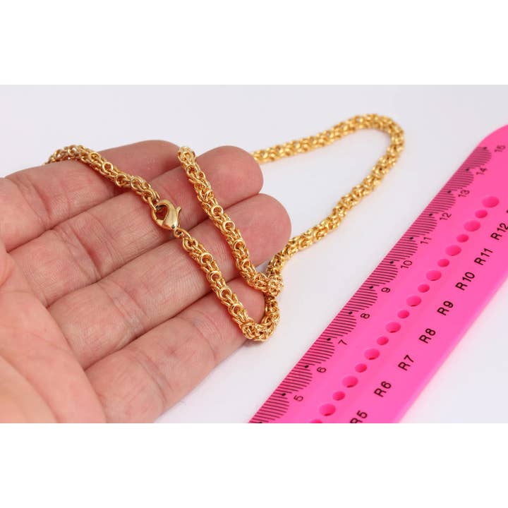 Collier prêt en corde tricotée en or brillant 24k de 17'' 14mm, CHK439 pour la vente par QueenJewelryM