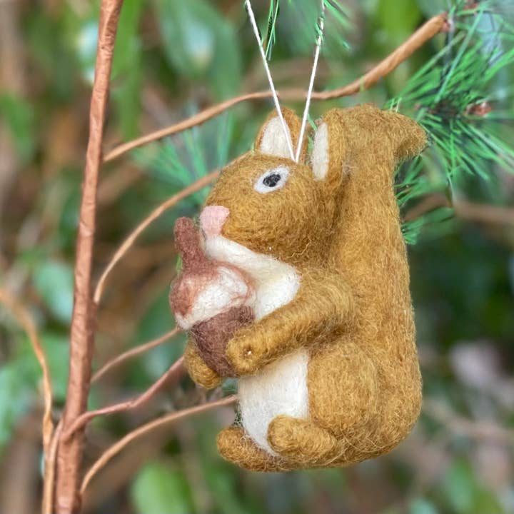 Women of the Cloud Forest - Wholesale Ornament - Red Squirrel Felt Ornament1