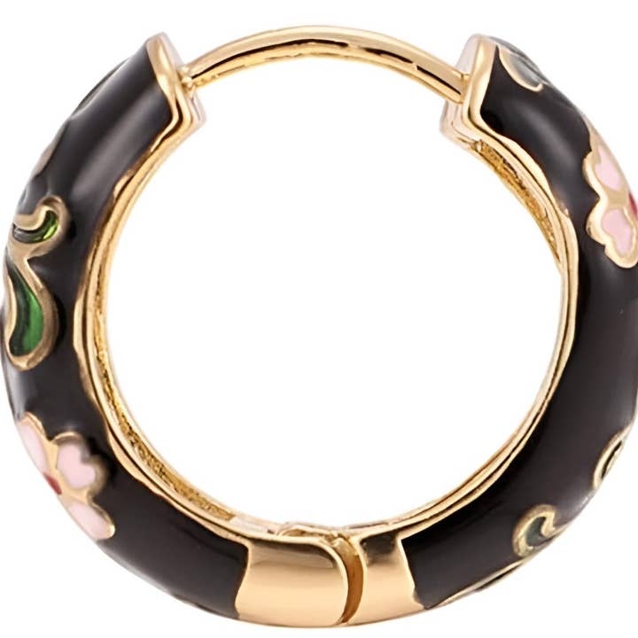 Wild & Free - Wholesale Hoop Earrings - Bohemian Floral Hoop Earrings – Steel and Enamel1