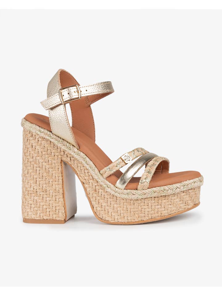 Wedge Heel Canoe Jute Gold for wholesale on Faire