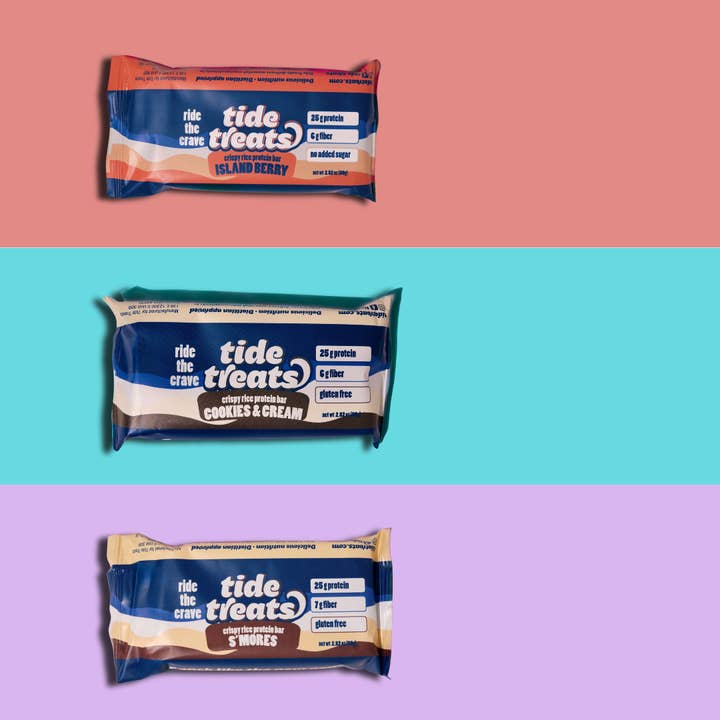 Tidetreats Protein Bar Variety Case, 25g protein, 6g Fiber for wholesale by Tidetreats