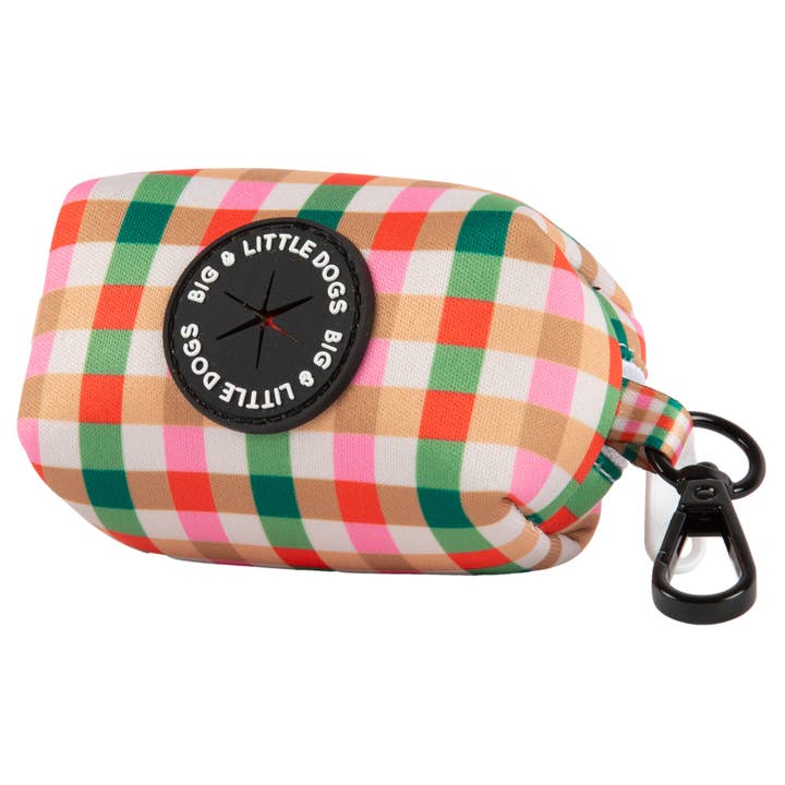 DOG POOP BAG HOLDER: Candy Lane Plaid for wholesale by Big and Little Dogs