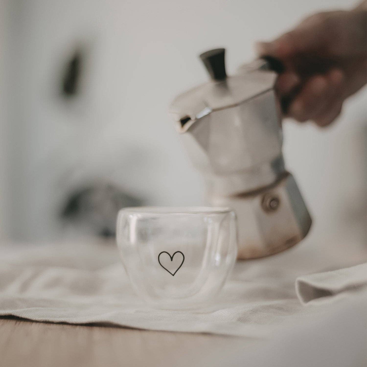 Eulenschnitt - Wholesale Drinking Glass/Cup - Double-walled Heart Glass Heart 50ml (PU = 6 pcs)4