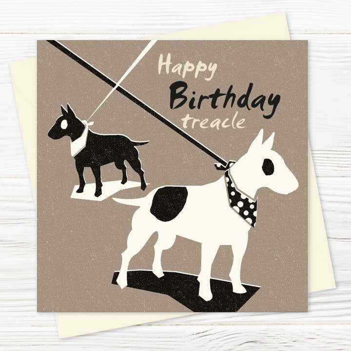 Pooch-A-Rama: Bull Terriers Birthday Card for wholesale by Pennychoo