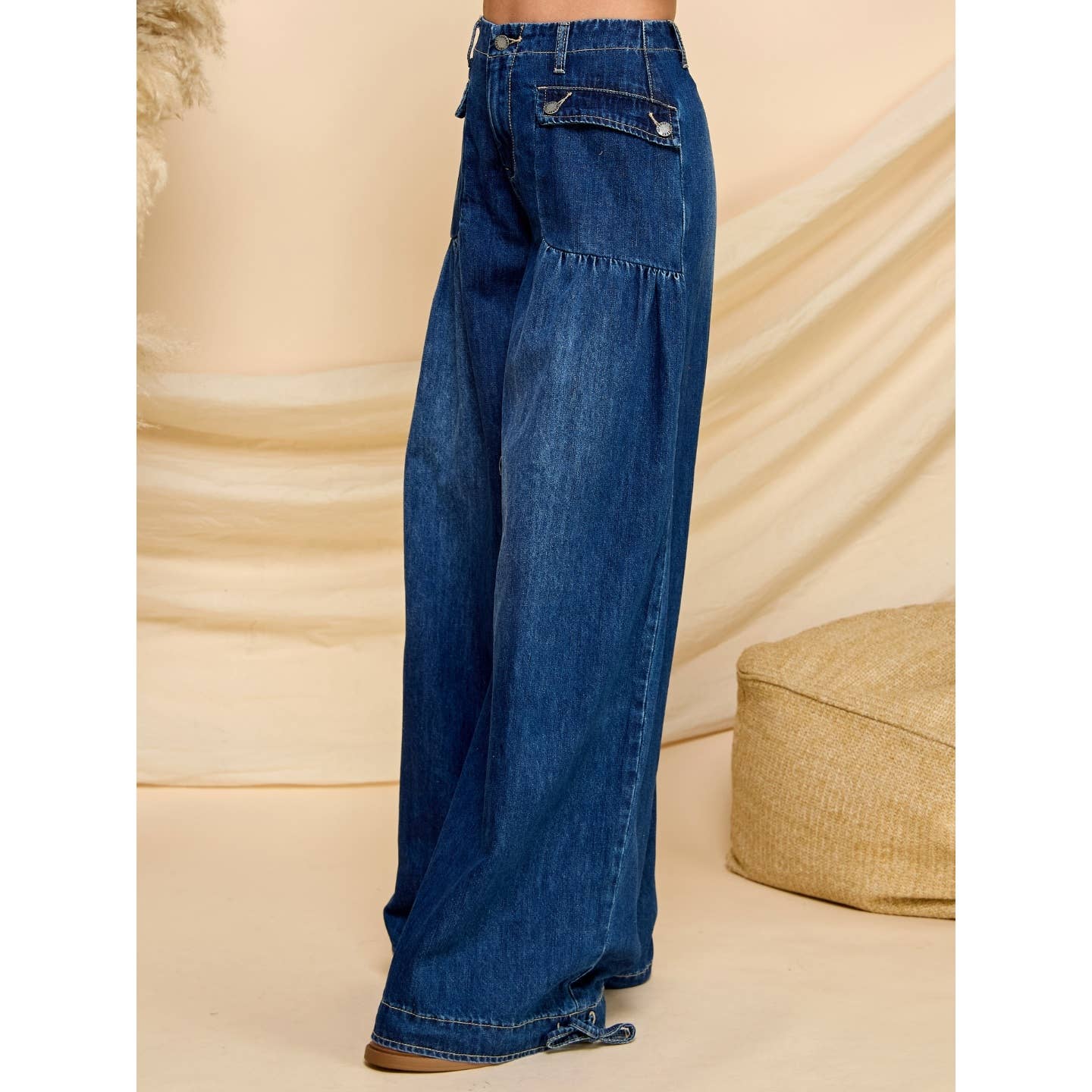 Veveret – wholesale Jeans - Dam – Ankel dragsko breda jeansbyxor5