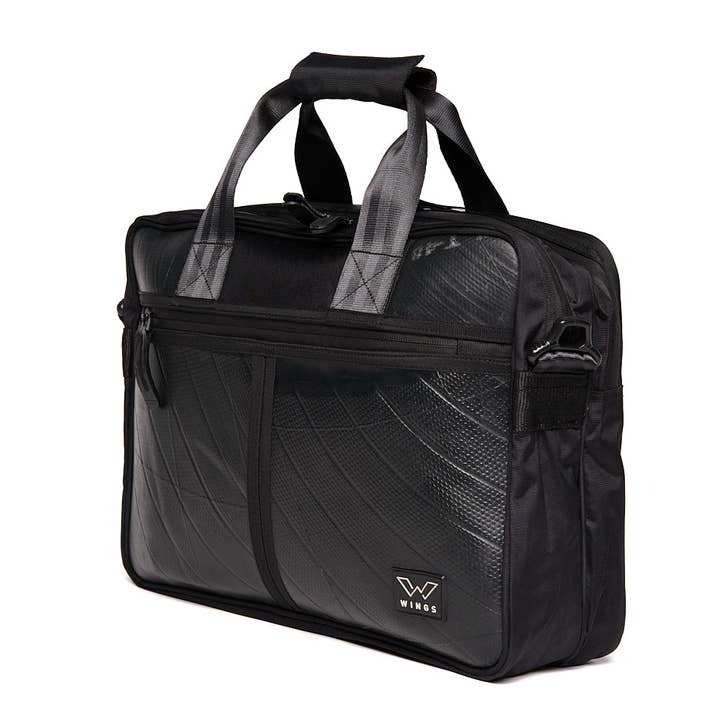Wings Elegant Eagle - robuste und stabile 17-Zoll-Laptoptasche aus Autoreifen - mit schwarzen Reißverschlüssen für den Großhandel von Meezy