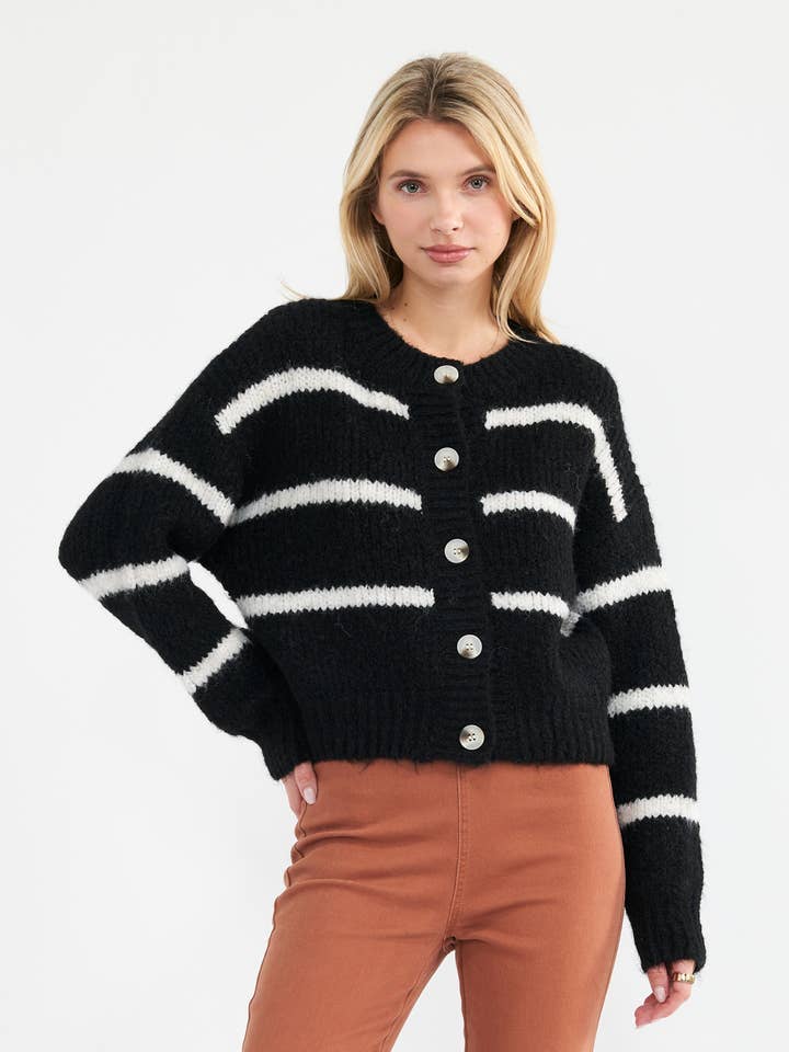 11317-Gilet en maille rayé épais pour la vente par Newbury Kustom