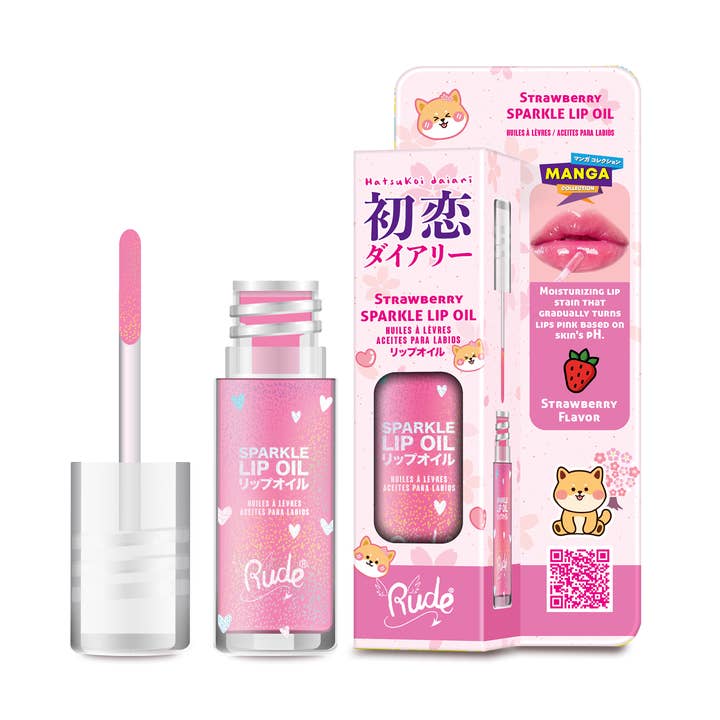 38268RD RUDE Manga Collection Sparkle Lip Oil Erdbeere für den Großhandel von TRENDING CORPORATE
