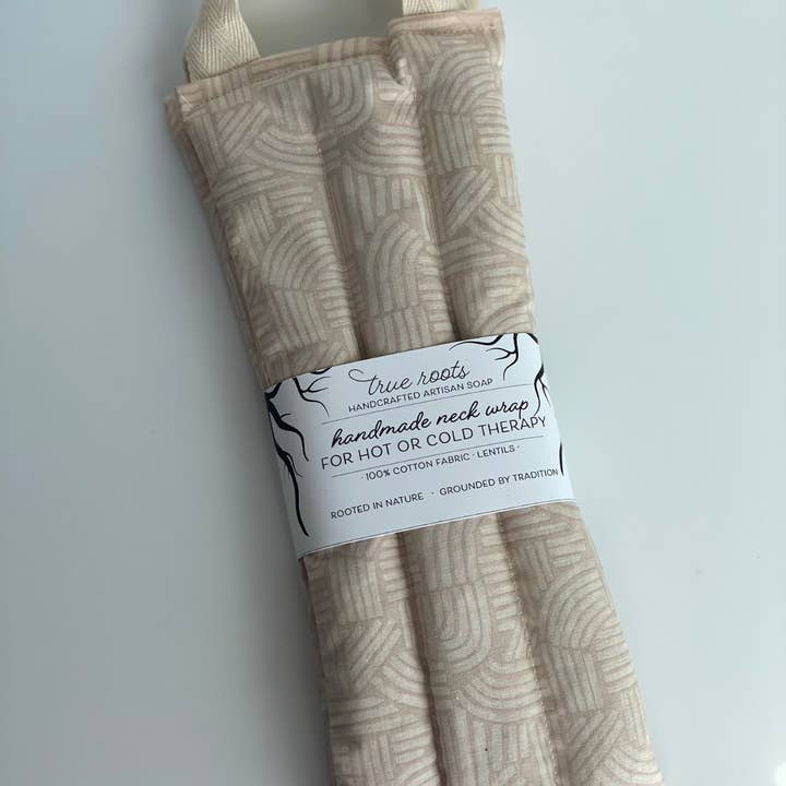 Neck Wrap / Hot or Cold Therapy Pack - Cream Geo for wholesale by True Roots Collaborative