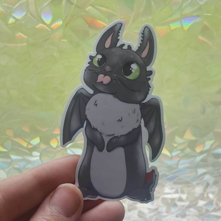 Meg's Mashables - Wholesale Sticker - Floofless Sticker (rabbit + toothless 'how to train your dragon')1