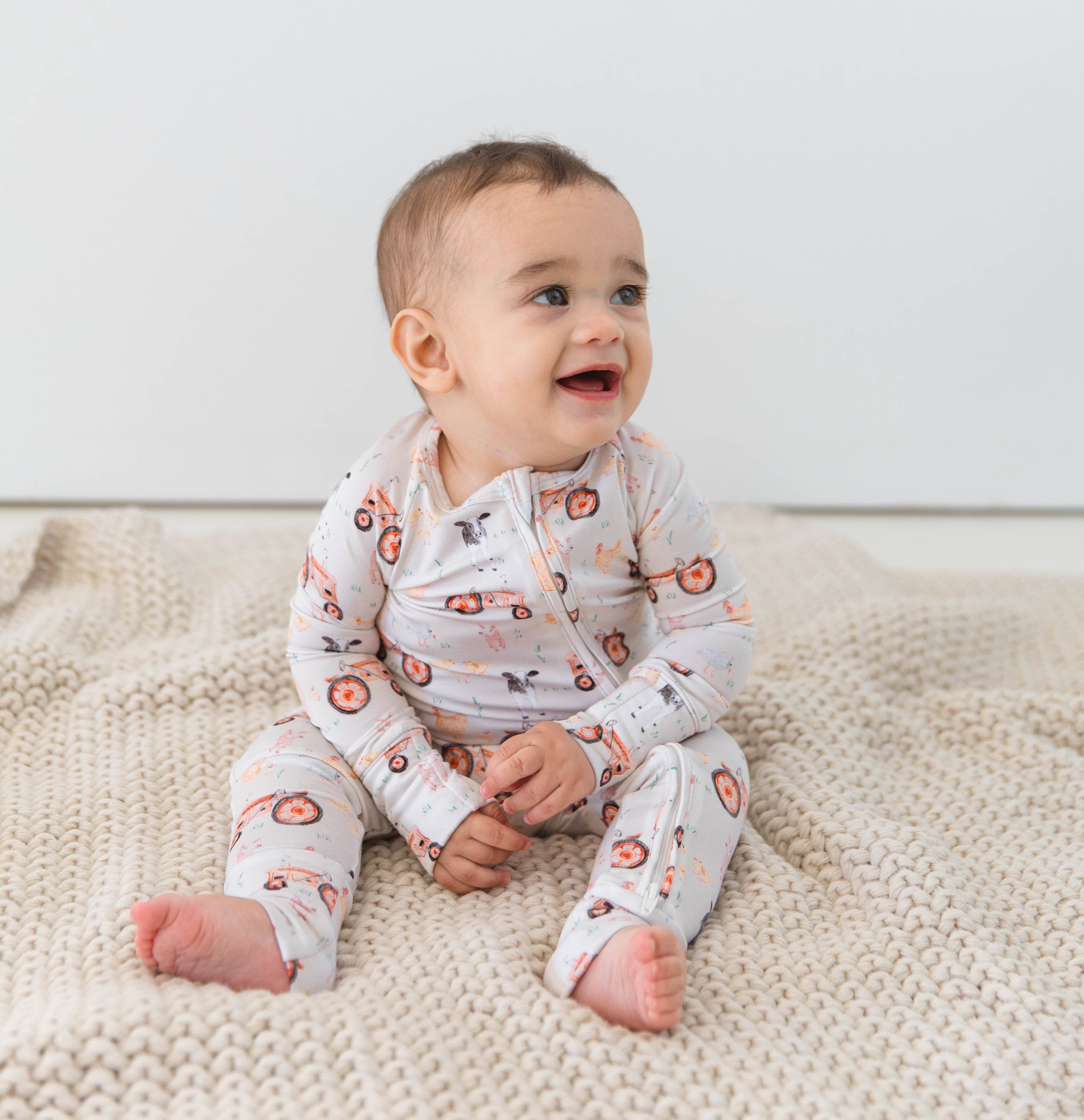 Modern Roots Kids Co. - Wholesale Sleepsuit - Baby - Bamboo Sleeper | down on the farm1