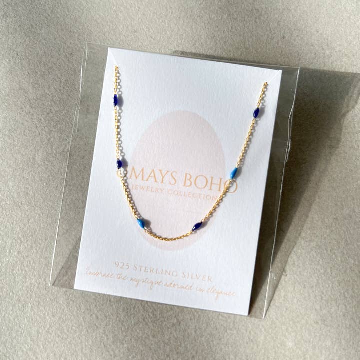 Umays Boho – wholesale Beaded/pearl necklace – Minimalist Necklace Choker, Beaded Chain Silver Necklace1