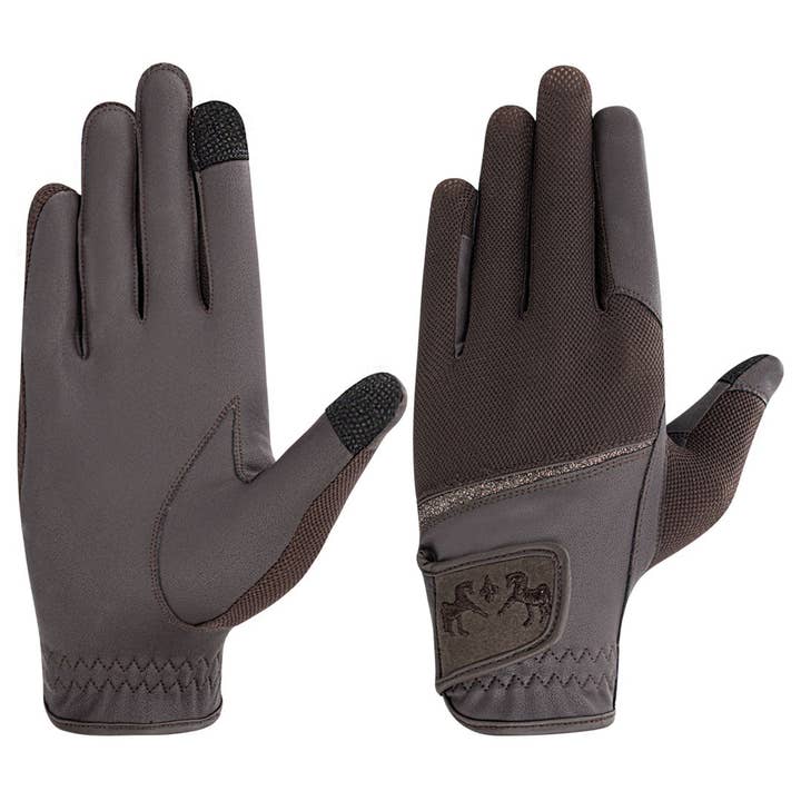 Equine Couture Aerocool Touch Screen Riding Gloves with Glitter for wholesale by JPC Equestrian