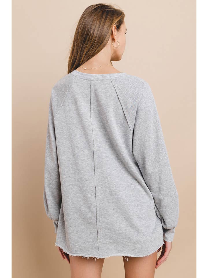 Ces Femme USA - Wholesale Sweatshirt - Women's - Knit Solid French Terry Sweatshirt / TLU13335SA