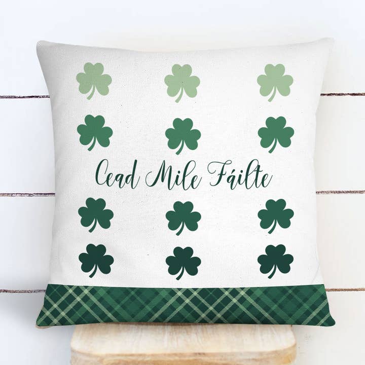 Irsk gælisk cead mile fáilte pudebetræk pude | st patricks dag pudebetræk | hundrede tusinde hilser kaste pude pudebetræk for engroshandel hos ZA Handmade Wholesale