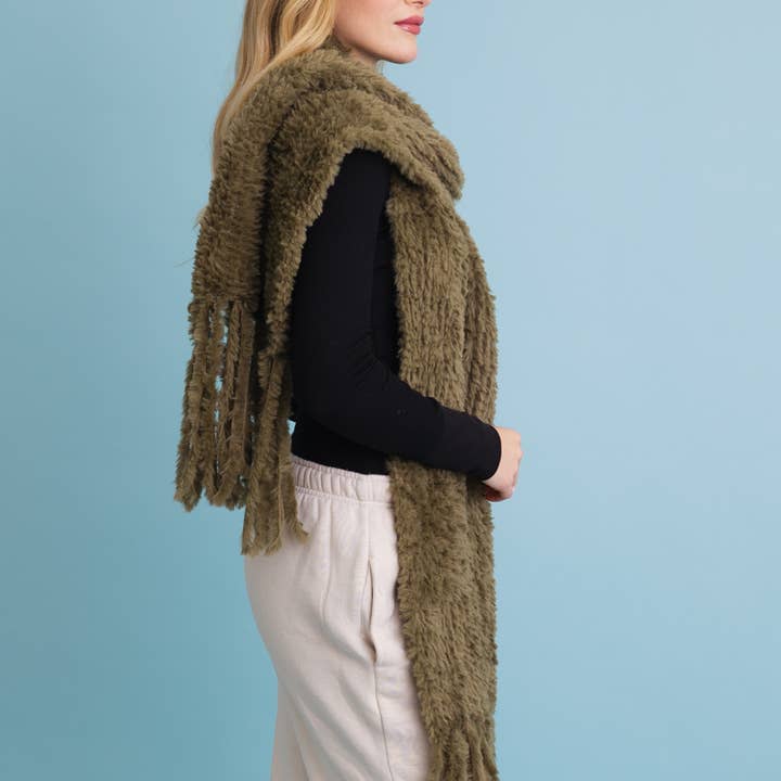 Leto Accessories - Wholesale Scarf - Women's - Ultra Soft Boucle Fringe Blanket Scarf