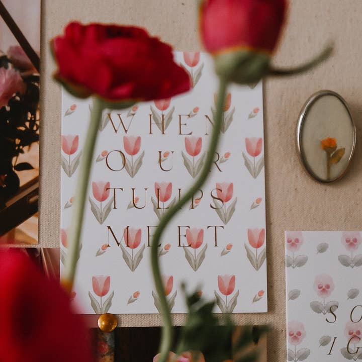 Flower Heads - Wholesale Everyday Greeting Card - When Our Tulips Meet | Love | Anniversary | Greeting Card2