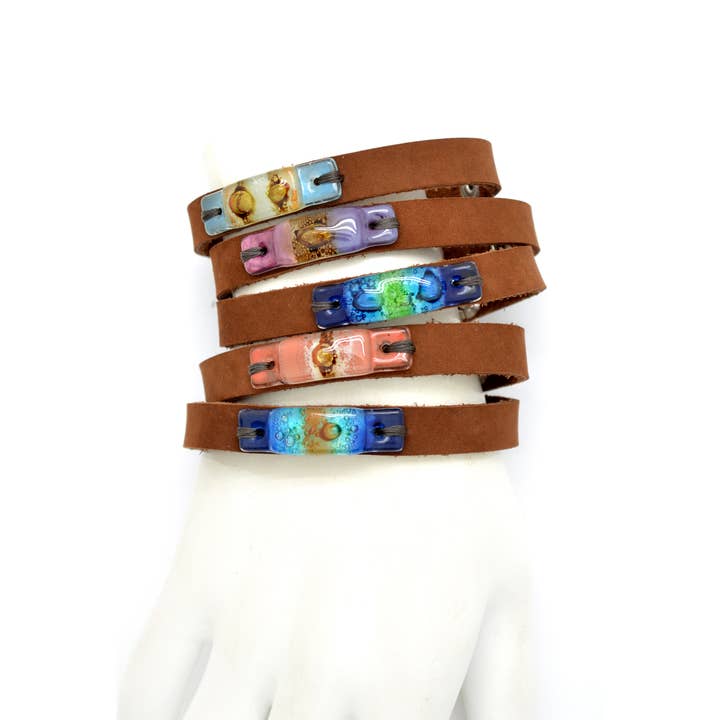 Skinny Suede and Glass Bracelets - Perfect for Layering for wholesale by Dunitz & Company