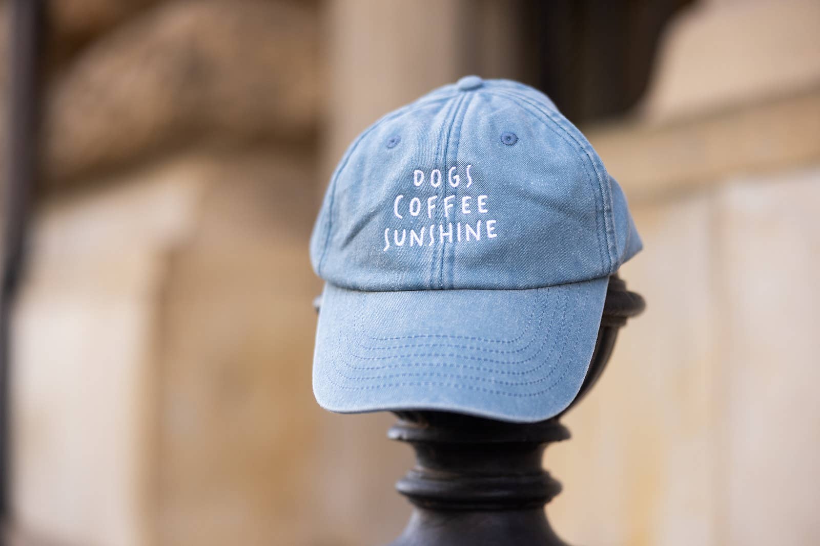 Lieblingspfote - Venta al por mayor Gorra de béisbol - Unisex - Gorra de denim vintage con bordado 'DOGS COFFEE SUNSHINE'4