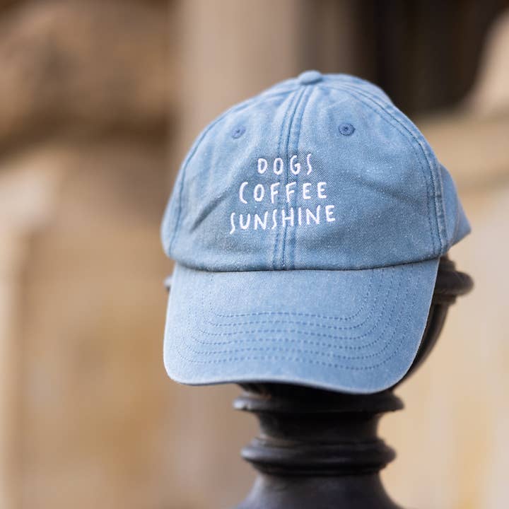 Lieblingspfote - Venta al por mayor Gorra de béisbol - Unisex - Gorra de denim vintage con bordado 'DOGS COFFEE SUNSHINE'4