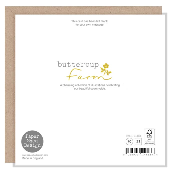 Paper Shed Design Ltd - Wholesale Everyday Greeting Card - Blank card - Cock and Hen 'Buttercup Farm' - BF071