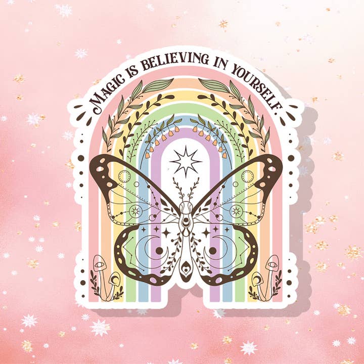 Magic Is Believing In Yourself Vinyl Sticker Celestial Butte for wholesale by London Luxury Candles
