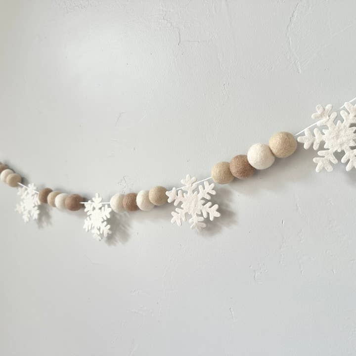 Wool Jamboree - Wholesale Bunting/Garland - Neutral Snowflake Garland - Best Seller!7