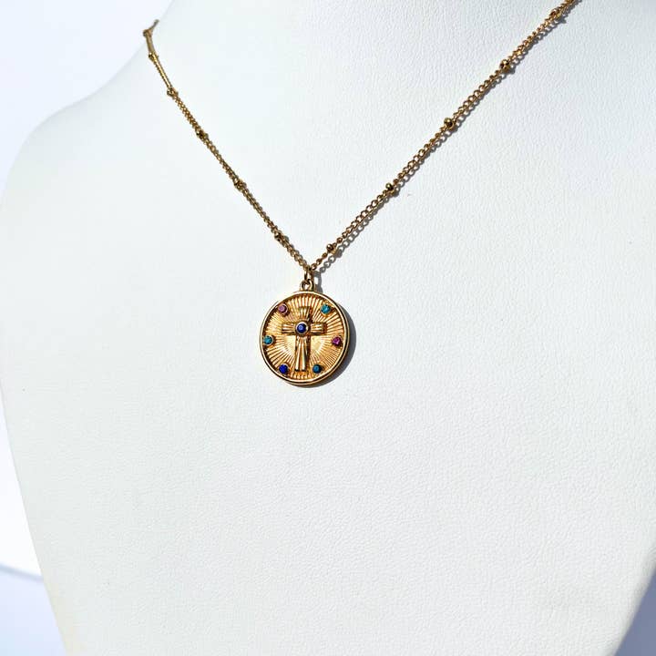 Faith in Full Color Necklace for wholesale by Ivy Gold Co.