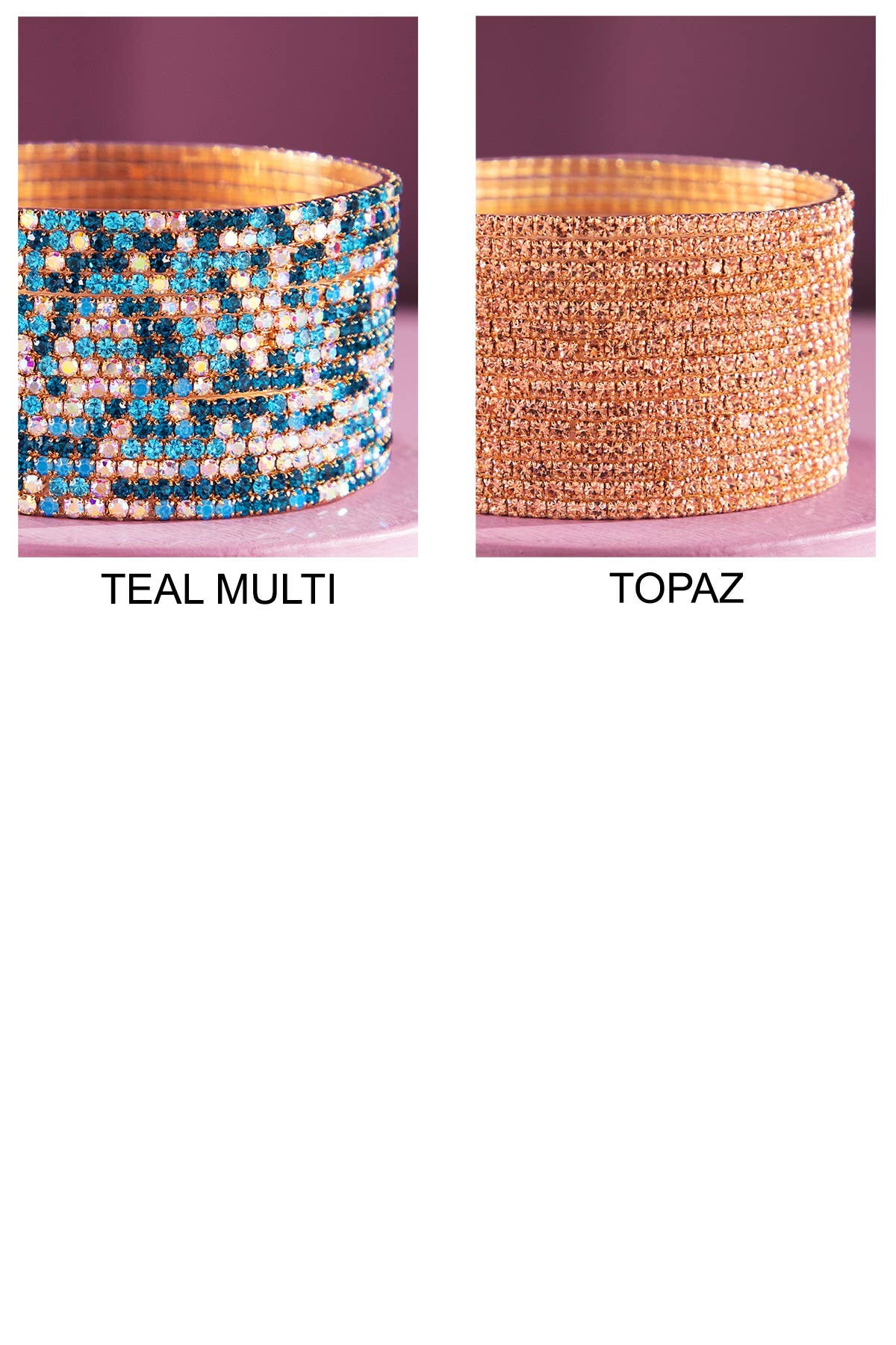 Urbanista - Wholesale Bangle Bracelet - 15-Layered Stackable Glass Stone Bracelets12