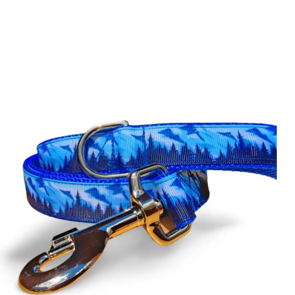 Rocky Mountain Hound - Wholesale Pet Collar - Dog - 1" Mountain Tree Blue Dog Collar, Leash, or Martingale
