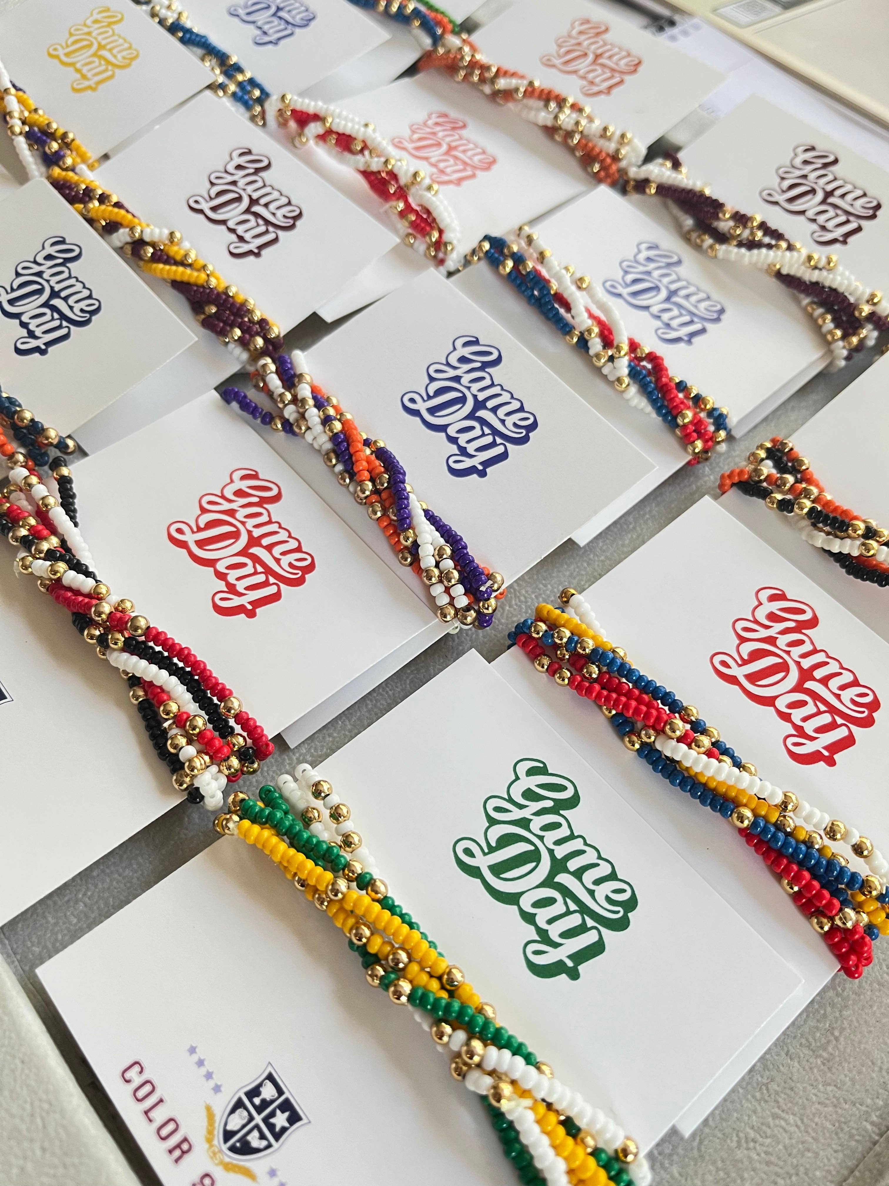 Color Shout - Wholesale Jewelry Set - Game Day Team Colors: Set of 6 Stretch Bracelets5