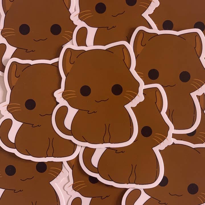 Rusty The Cute Kitten Sticker for wholesale by LilAmericanPunk