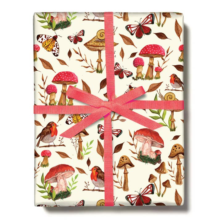 MUSHROOMS AND INSECTS Gift Wrap For Him, Her for wholesale by Central 23 Cards