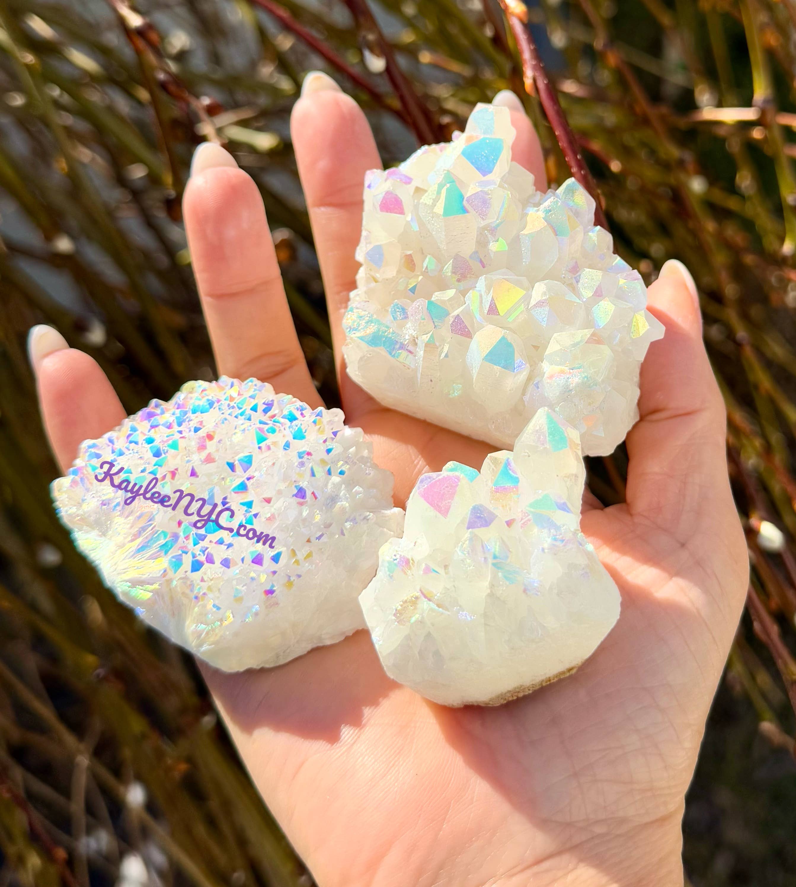 KayleeNYC - Vendita all'ingrosso Pietra/cristallo spirituale - Lotto all'ingrosso 2 libbre di cristallo grezzo a grappolo di quarzo aura angelica7