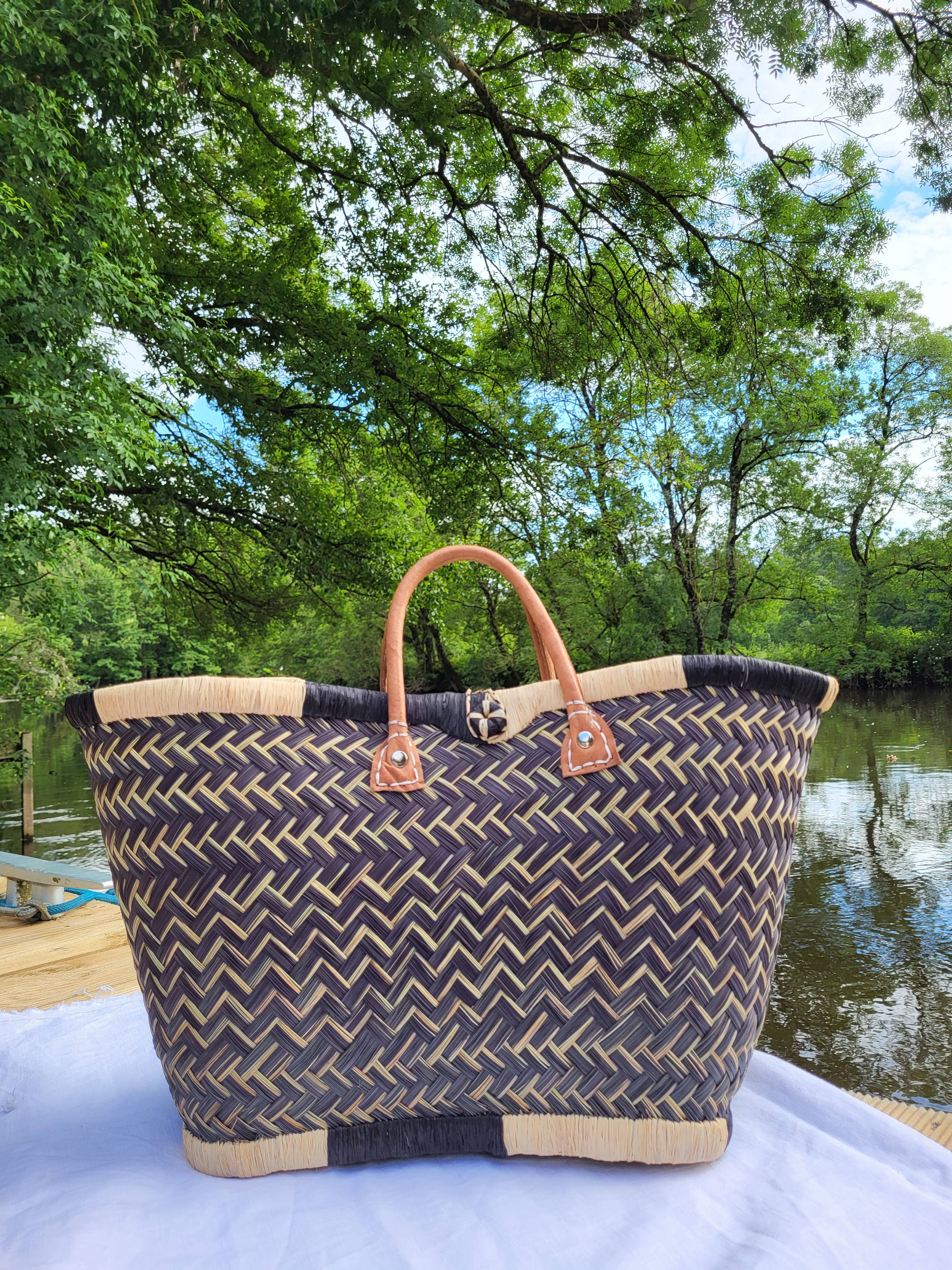 Nature et Fibre - Vente Sac de plage - Paniers artisanaux colorés en fibres naturelles6