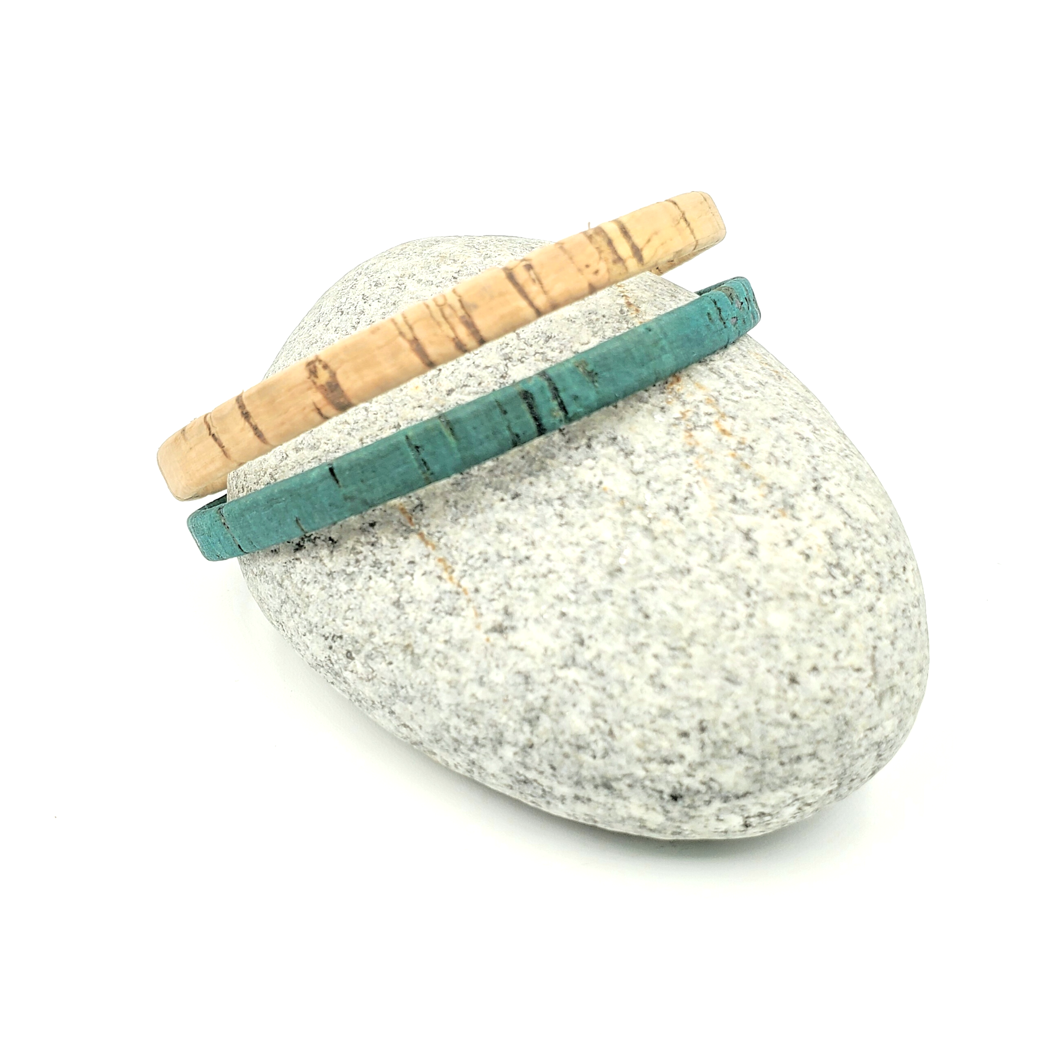 Gem Lounge Jewelry - Wholesale Bangle Bracelet - Tan & Teal Cork Thin Magnetic Bracelet2