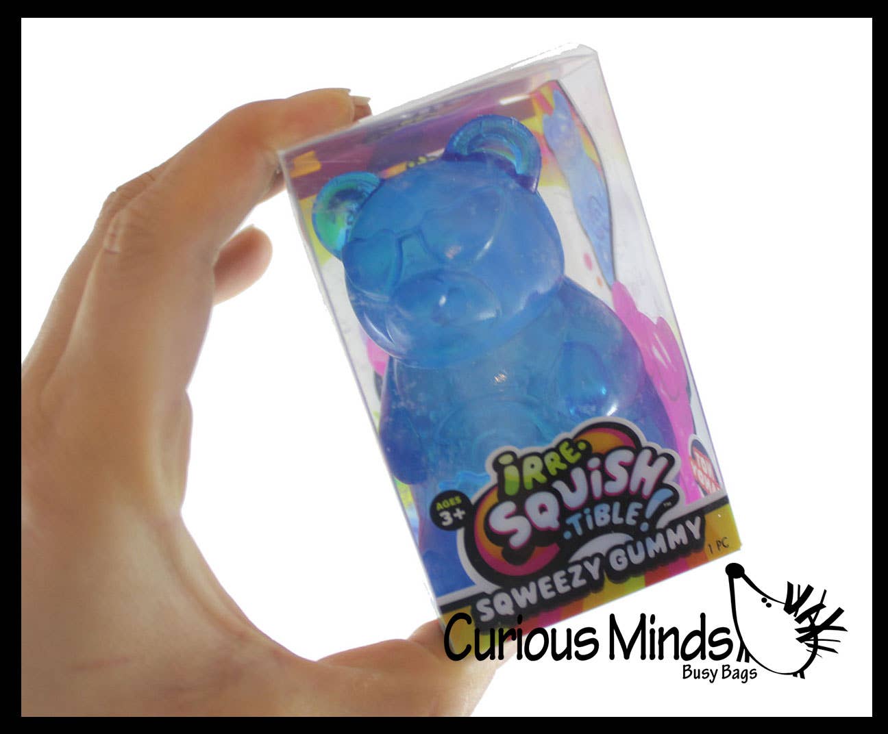 Curious Minds Toys - Vente Jouet mou – enfant et bébé - 1 Balle Anti-Stress en Forme d'Ours Gélifié Remplie de Gelée - Jouet Sensoriel Squishy1