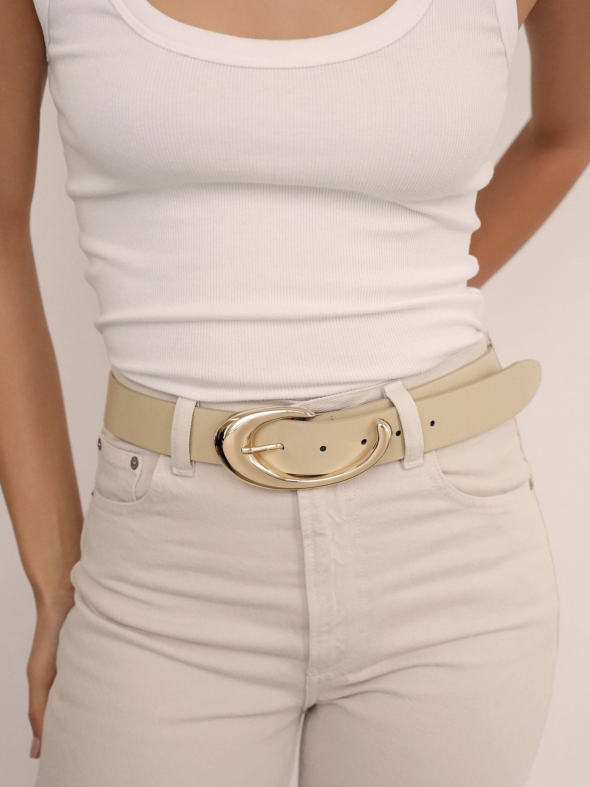 Ettika - Vente Ceinture – femme - Ceinture Sculpted Flow en Ivoire1