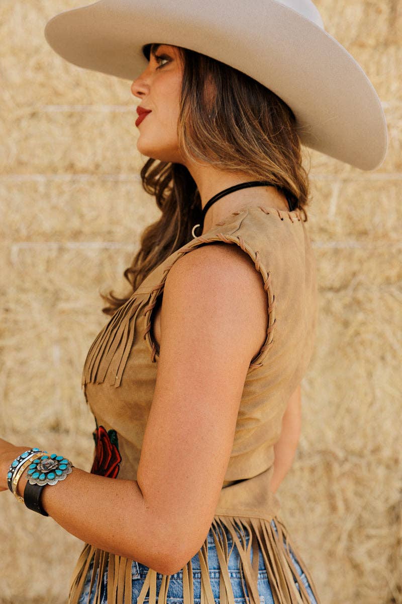 Rodeo Quincy - Wholesale Outerwear Vest - Women's - Wild Rose Fringe Vest4