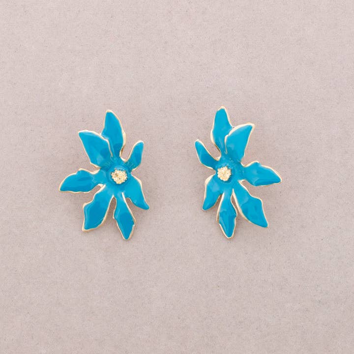 La Cuerda De Sol - Wholesale Dangle Earrings - Enamel Metal Flower Pressure Earrings