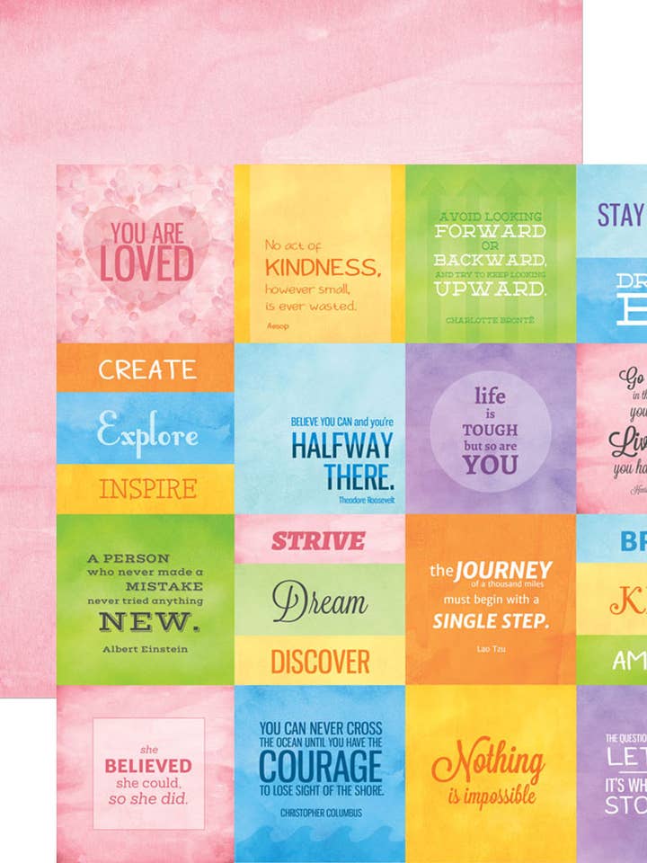 Étiquettes d'inspiration Colorways 12 x 12 papier pour scrapbooking pour la vente par Paper House Productions