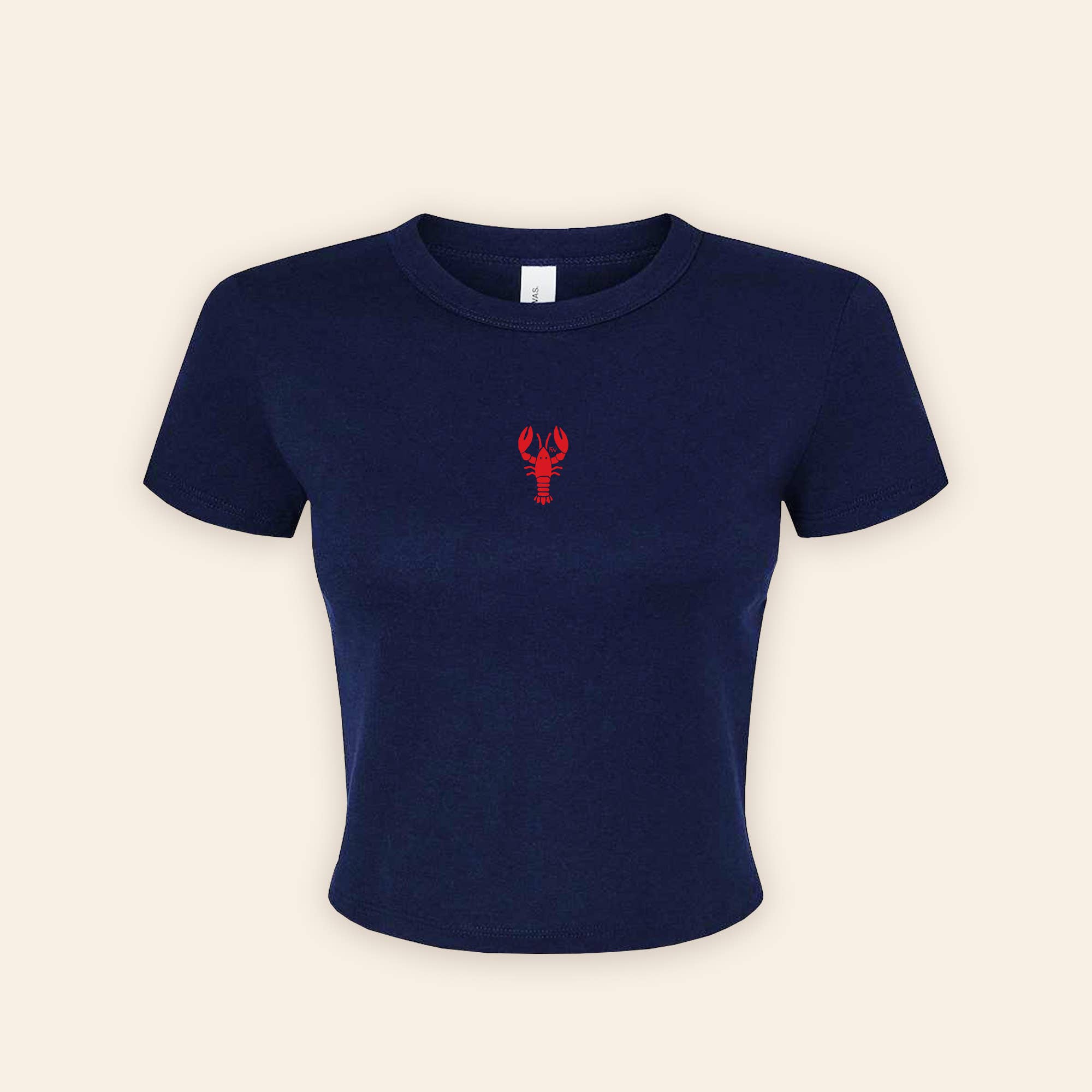 Freshwater Curated Goods - Vendita all'ingrosso Maglietta serigrafata - Donna - Maglietta Baby in Aragosta | Blu Navy0