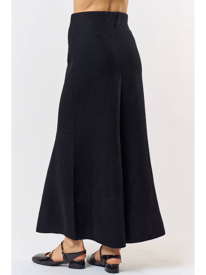 Black ILK4838 WOOL BLEND SWEATER MIDI SKIRT for wholesale on Faire